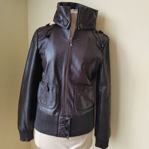 Rudsak 100%‎ leather jacket for women size M Brown